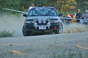 Ben Hanka / Greg Hanka at the spectator point on SS13 in their Nissan Sentra SE-R.