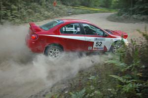 Doug Shepherd / Karen Wagner perfectly apex a right-hander on SS15 in their Dodge SRT-4.