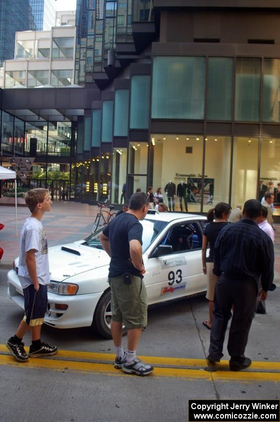 The Bob Olson / Conrad Ketelsen Subaru 2.5 RS on display on the Nicollet Mall (1).