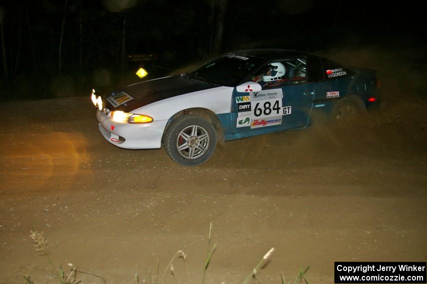 Adam Markut / Chris Gordon blast through a fast left-hander on SS6 in their Eagle Talon.