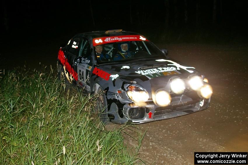 Robert Borowicz / Dave Parps prepare for a right-hand hairpin on SS8 in their Subaru WRX.