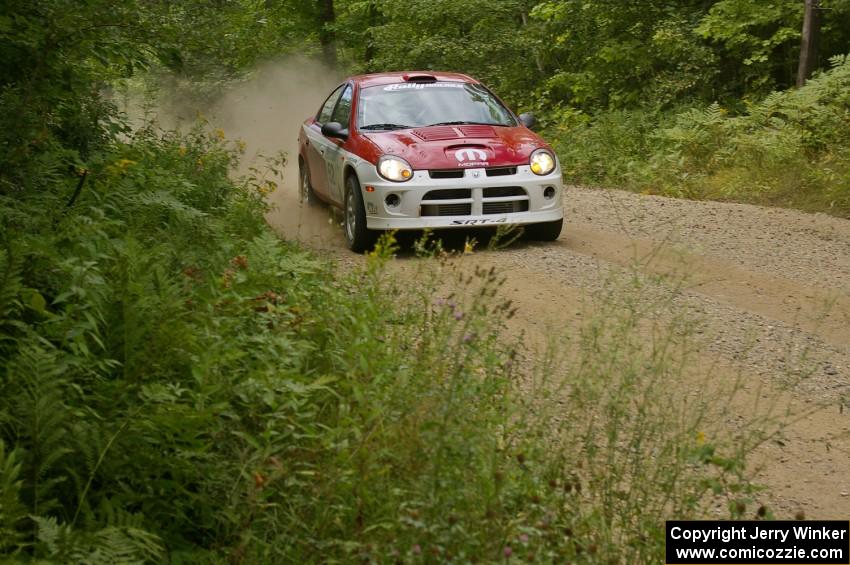 Doug Shepherd / Karen Wagner rocket down a straight on SS10 in their Dodge SRT-4.