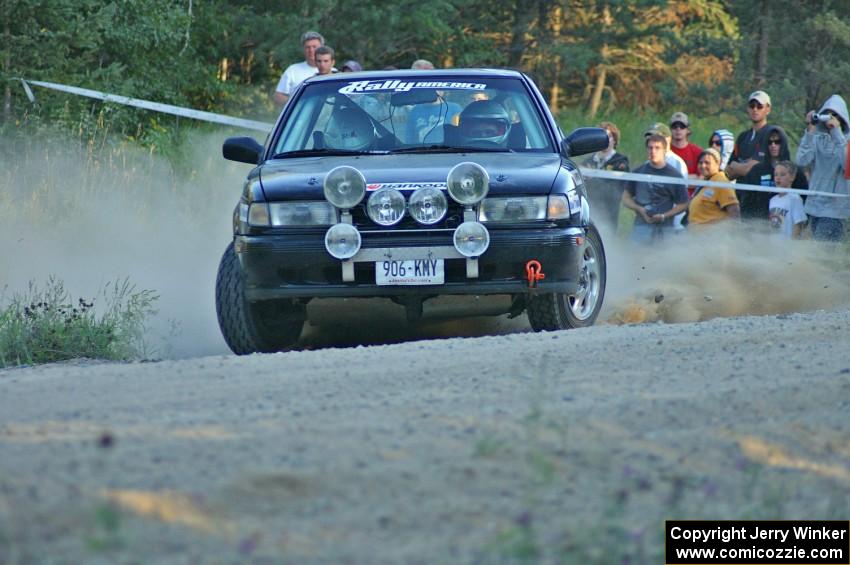 Ben Hanka / Greg Hanka at the spectator point on SS13 in their Nissan Sentra SE-R.