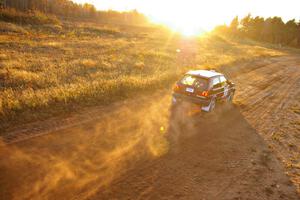 The Billy Mann / Josh VanDenHeuvel VW GTI blasts down a straight on the practice stage.