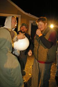 Matt Johnston chats with Ben Slocum at the Max-Attack party at the Seidels house.