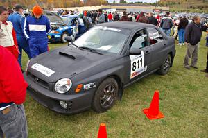 The Jaroslaw Sozanski / Bartosz Sawicki Subaru WRX at parc expose.