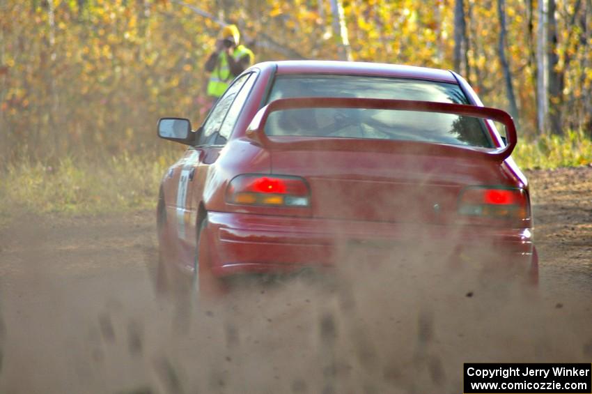 Dustin Kasten / Dave Parps shake down their Subaru Impreza on the practice stage.