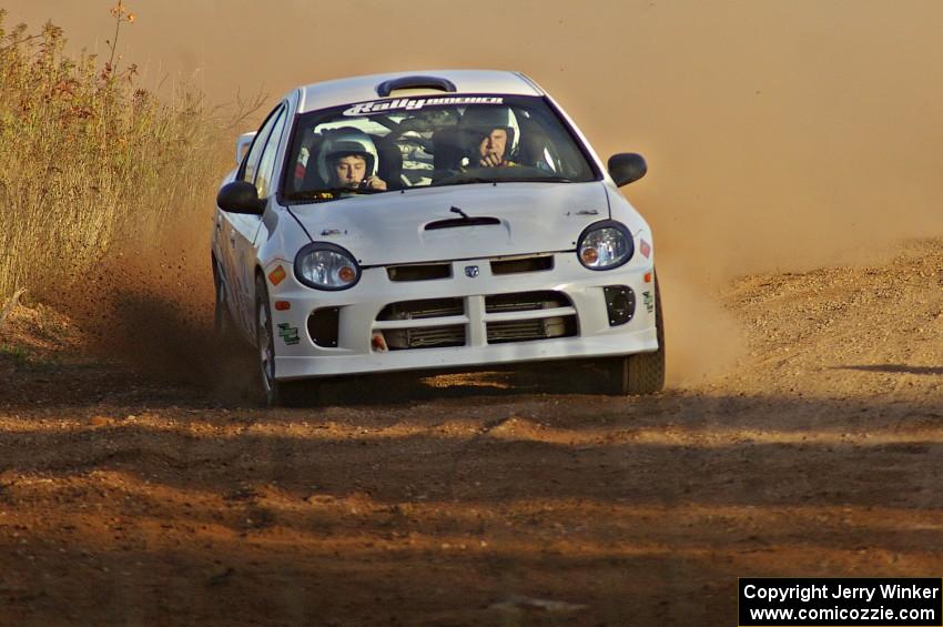 The Zach Babcock / Jeff Miller Dodge SRT-4 comes into a hard-left on the practice stage.