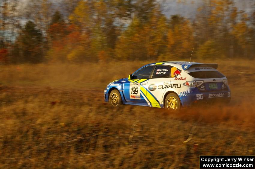 Travis Pastrana / John Buffum hit the practice stage in their Subaru WRX STi.