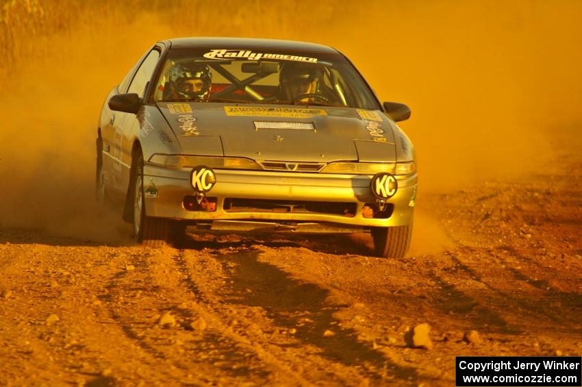 Spencer Prusi / Mike Amicangelo drift their Eagle Talon out of a fast sweeper on the practice stage.