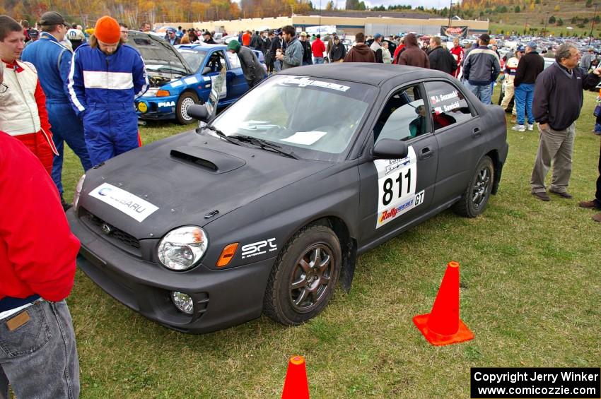 The Jaroslaw Sozanski / Bartosz Sawicki Subaru WRX at parc expose.