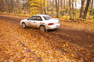 Bob Olson / Conrad Ketelsen drift their Subaru 2.5 RS through a fast sweeper near the flying finish of SS2, Beacon Hill.