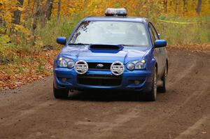 Tim Maskus works as med sweep for SS2, Beacon Hill, in his Subaru WRX.