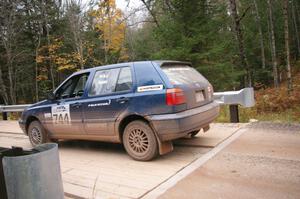 Paul Koll / Carl Seidel transit their VW Golf out of SS3.