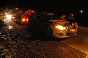 Eric Burmeister / Dave Shindle prepare to leave the second Kenton service in their Mazda Speed 3.