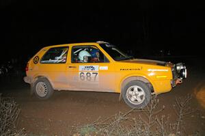 Chad Eixenberger / Jay Luikart nail a 90-right at the spectator point on SS7 in their VW Golf.