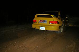 Kyle Sarasin / Mikael Johansson throttle their Subaru Impreza at the start of SS9, Menge Creek.