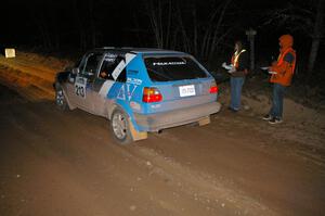 Josh Wimpey / Jeremy Wimpey leave the start of SS9, Menge Creek, in their VW GTI .