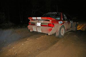 The Mark Utecht / Rob Bohn Ford Mustang leaves rooster-tails as it leaves the start of SS9, Menge Creek.