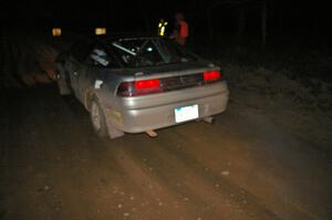 Spencer Prusi / Mike Amicangelo launch from the start of SS9, Menge Creek, in their Eagle Talon.