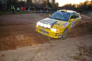 Kyle Sarasin / Mikael Johansson drift pass nicely at the spectator point on Gratiot Lake 2, SS15, in their Subaru Impreza.