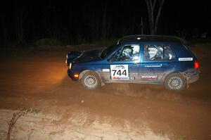 Paul Koll / Carl Seidel drift through the ruts at the spectator location on SS17, Gratiot Lake 2, in their VW Golf.