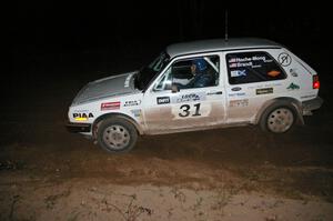 Michel Hoche-Mong / Jimmy Brandt drift past the spectator location on SS17, Gratiot Lake 2, in their VW GTI.