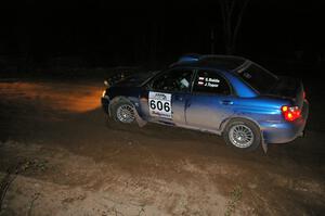 Slawomir Balda / Janusz Topor fight understeer through the ruts on SS17, Gratiot Lake 2, in their Subaru WRX.