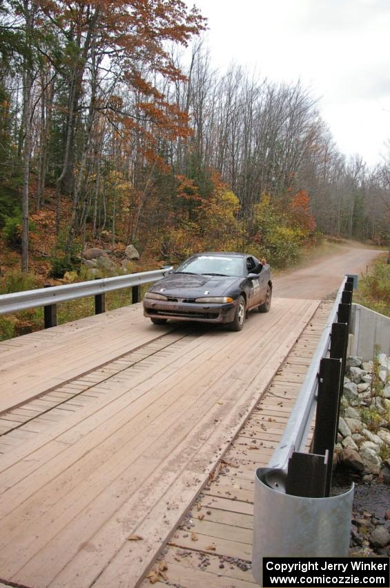 Micah Wiitala / Jason Takkunen transit out of SS3, Camp 18, in their Mitsubishi Eclipse GSX.