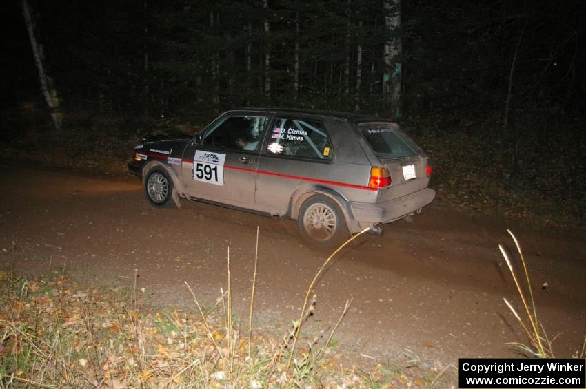 Dave Cizmas / Matt Himes near the finish of SS5, Far Point, in their VW GTI.