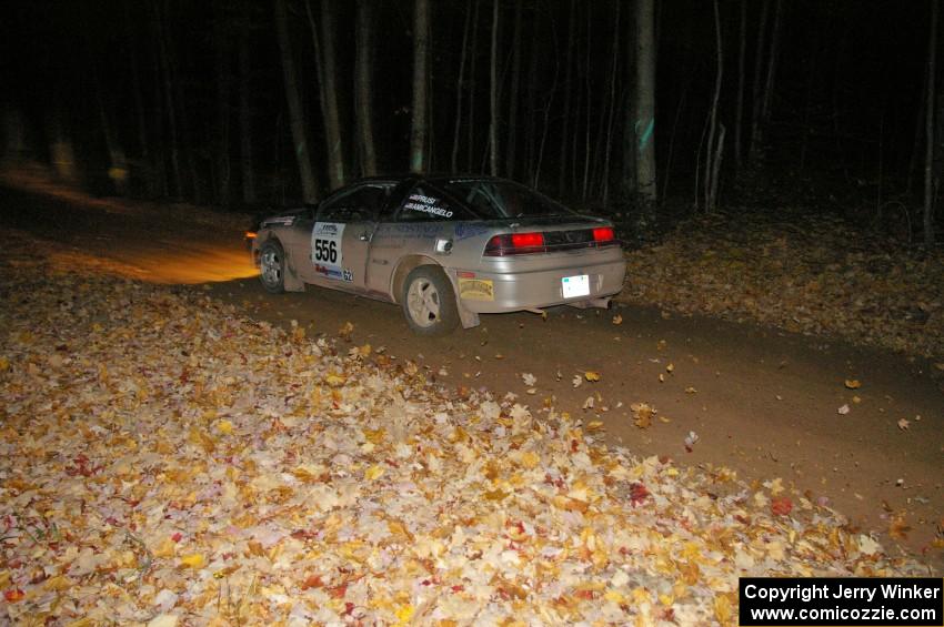 Spencer Prusi / Mike Amicangelo at speed down a straight near the flying finish of SS5 in their Eagle Talon.