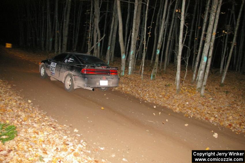 Micah Wiitala / Jason Takkunen in their Mitsubishi Eclipse GSX blast into the finish of SS5, Far Point.