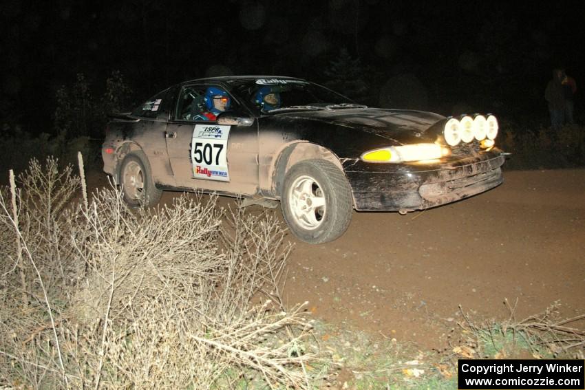 Micah Wiitala / Jason Takkunen in their Mitsubishi Eclipse GSX blast into a 90-right on SS7, Far Point II.