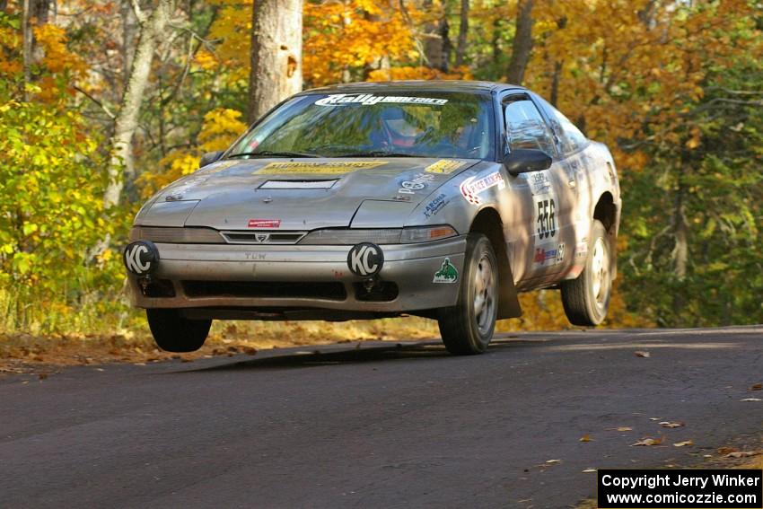 Spencer Prusi / Mike Amicangelo take it easy the second time at the midway point on Brockway 2, SS14, in their Eagle Talon.