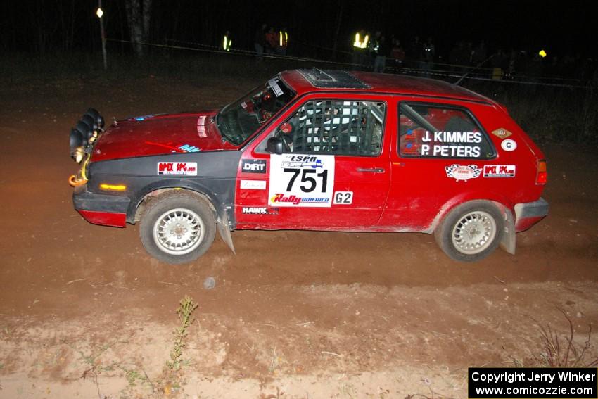 John Kimmes / Paul Peters drive through the ruts at the spectator point on SS17, Gratiot Lake 2, in their VW GTI.