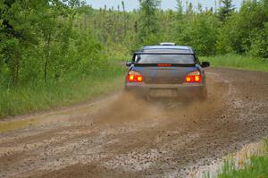 Slawomir Balda / Piotr Boczek slide their Subaru WRX through a left-sweeper on SS4.