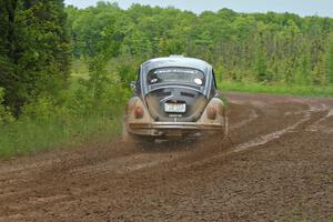 Mark Huebbe / John Huebbe drift their VW Beetle through a left-sweeper on SS3.