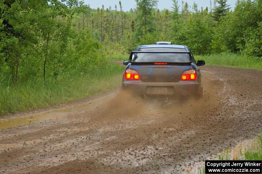 Slawomir Balda / Piotr Boczek slide their Subaru WRX through a left-sweeper on SS4.