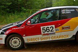Brian Dondlinger / Dave Parps take a hard left onto Potlatch Road on SS1 in their VW GTI-Rally.