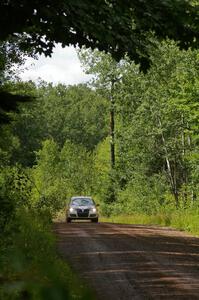 Brian Dondlinger / Dave Parps at speed down a straight on SS2 in their VW GTI-Rally.