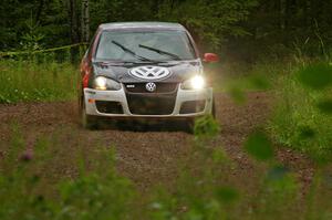 Brian Dondlinger / Dave Parps drift through a sweeper on SS4 in their VW GTI-Rally.