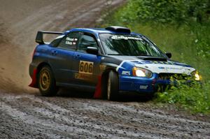 Slawomir Balda / Piotr Boczek keep on the power and out of the ditch in their Subaru WRX on SS5.