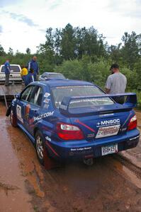 The Carl Siegler / David Goodman Subaru WRX STi had no damage at all to the wing after the roll.