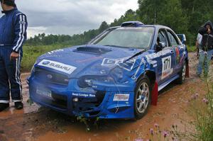 The majority of the damage to the Carl Siegler / David Goodman Subaru WRX STi was to the front.