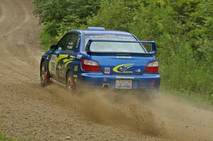 Janusz Topor / Michal Kaminski flog their Subaru WRX STi on the practice stage.