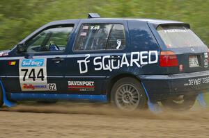 Paul Koll / Heath Nunnemacher blast down the practice stage in their VW Golf.