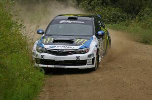 Dave Mirra / Derek Ringer do a beautiful apex on the practice stage in their Subaru WRX STi.