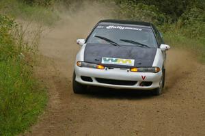 Adam Markut / Chris Gordon do a nice drift in their Eagle Talon on the practice stage.