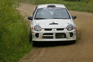 Zach Babcock / Jack Penley go cautiously on the practice stage in their Dodge SRT-4.