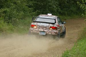 Reverse lights that were stuck on didn't slow the Bob Olson / Conrad Ketelsen Subaru Impreza during the practice stage.